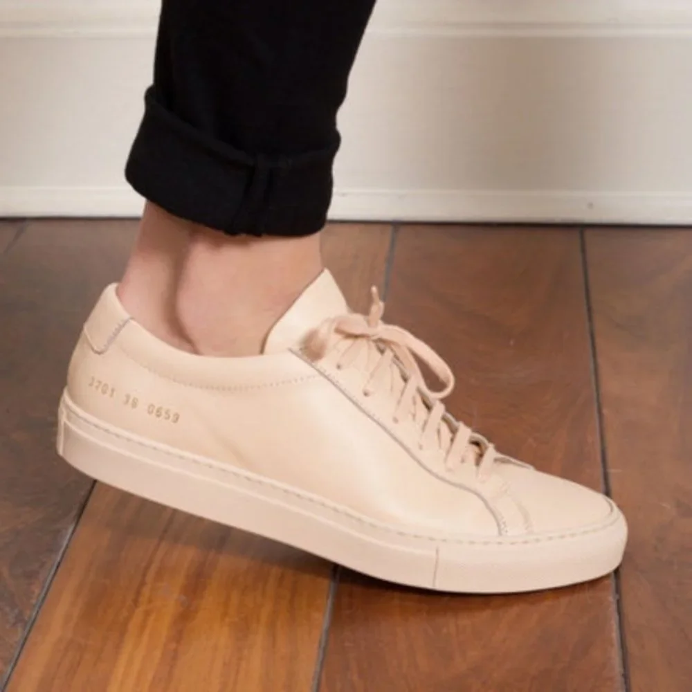 NIB WOMAN By COMMON PROJECTS Original Achilles Low Nude Pink Lthr Sneakers sz 40 - Picture 2 of 12